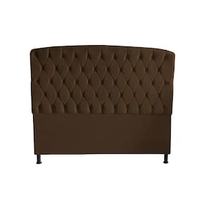 Kit Dubaí Cabeceira De Cama Box Casal E Recamier Baú Queen 160 Cm Suede Marrom Eli Móveis