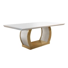 Mesa para Cozinha Jade + Tampo Madeirado Reto 180x90cm Imbuia/Off White - Rufato