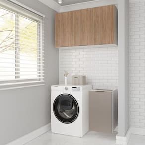 Lavanderia Modulada 2 Peças sem Tampo sem Rodapé Ipanema Cabecasa Madeiramadeira Cinza/Acácia