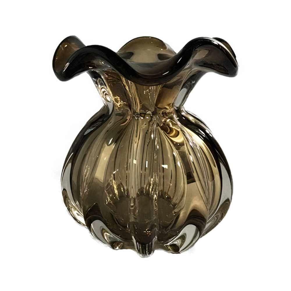 Vaso Decorativo Murano Trouxinha Marrom 13×11,5cm Lyor