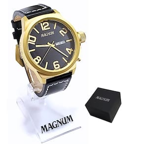 Relógio Magnum Masculino Analógico Military Dourado MA33406P