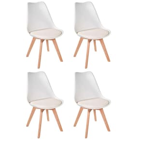 Conjunto 4 Cadeiras Eames Leda Estofada Movescan Branco