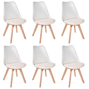 Conjunto 6 Cadeiras Eames Leda Estofadas Movescan Branco