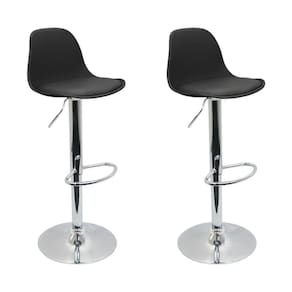 Conjunto 2 Banquetas Joly Eames Base Giratória Cromada Movescan Preta