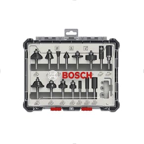 Jogo De Fresas Mista Para Madeira 1/4" 15 Peças Bosch