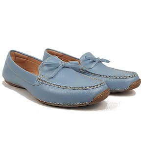 Mocassim Feminino Couro Casual Com Laço em Couro