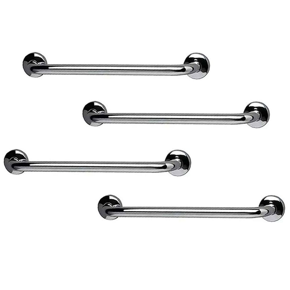 Barra de Apoio 70cm Aço Inox Kit 4 Unidades Banheiro Box Gestante Criança Idoso Suporte Acessibilidade Evita Acidente Resistente