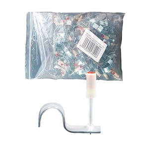 Kit 100 Grampos Pinos Rebite de Tubos e Canos 20mm Meia Lua