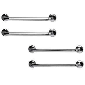 Barra de Apoio 70cm Inox Kit 4 Unidades Banheiro Box Gestante Idoso Criança Deficiente Suporte Resistente Segurança