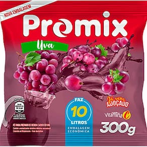 Refresco Pó Promix Caixa Com 10 Unidades De 300G - Uva