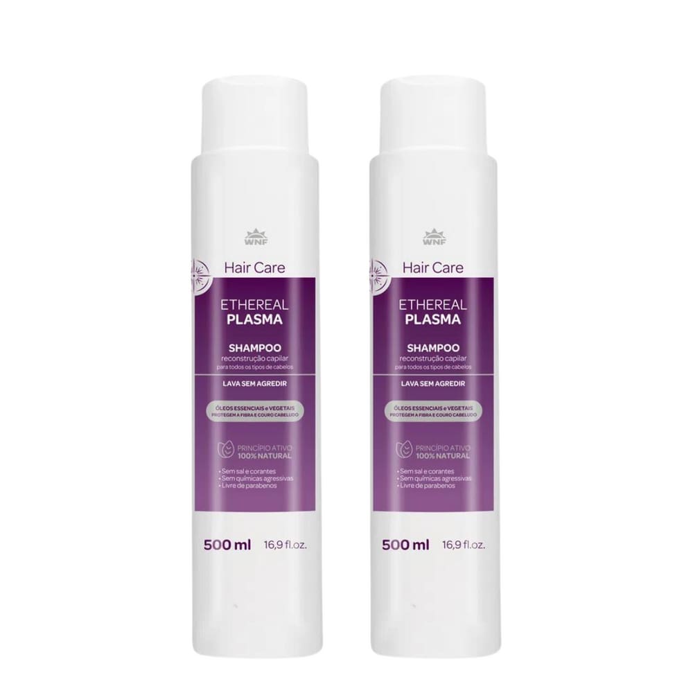 Kit 2 Shampoo Natural Hair Care Ethereal Plasma 500ml WNF