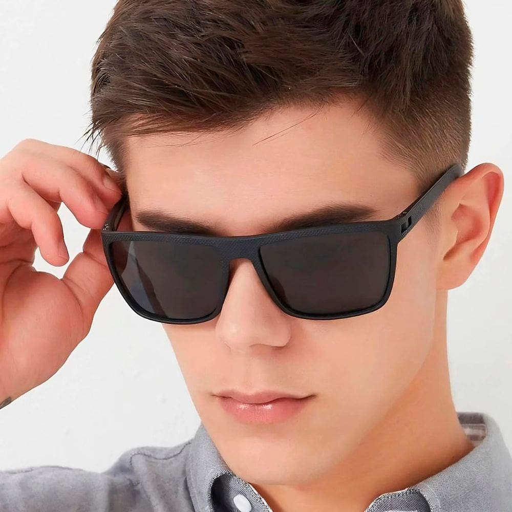Óculos De Sol Masculino Polarizado Square Moderno Com Proteção 400uv