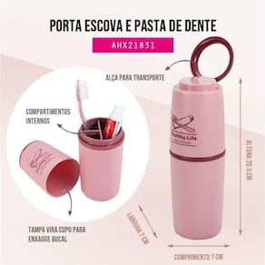 Porta Escova De Dentes Rosa 2