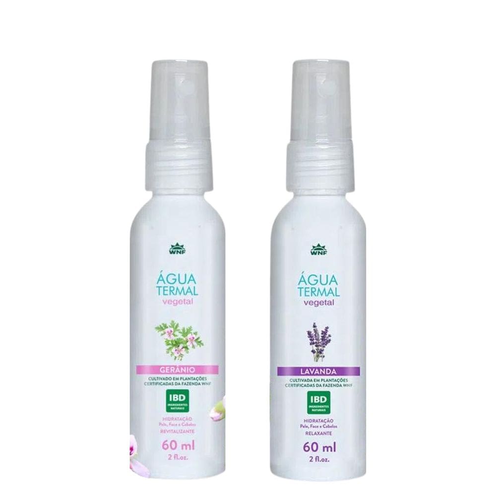 Kit 2 Água Termal Natural Gerânio e Lavanda 60ml WNF