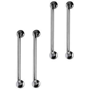 Barra de Apoio 70cm Aço Inox Kit 4 Unidades Acessibilidade Criança Idoso Gestante Deficiente Banheiro Box Corrimao Suporte Resistente Segurança