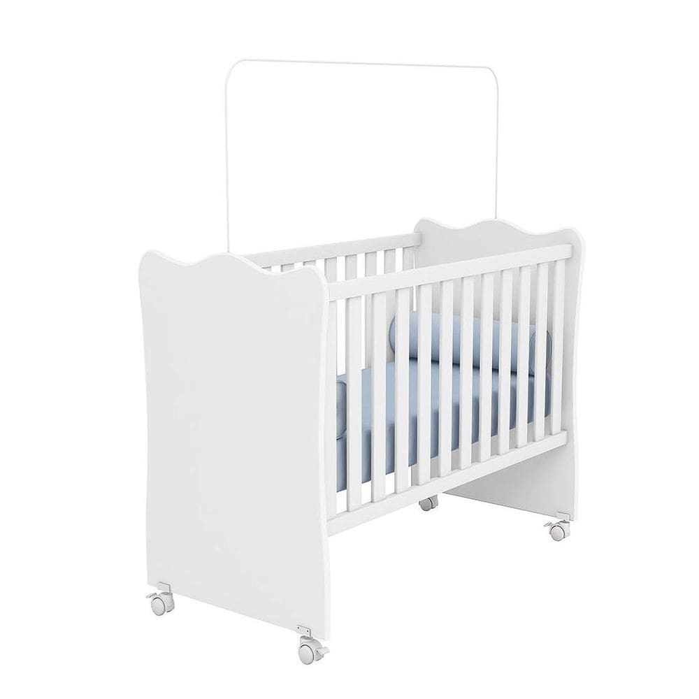 Berço Simples Quarto Infantil Bebê 4 Rodinhas/Rodízios Doce Sonho