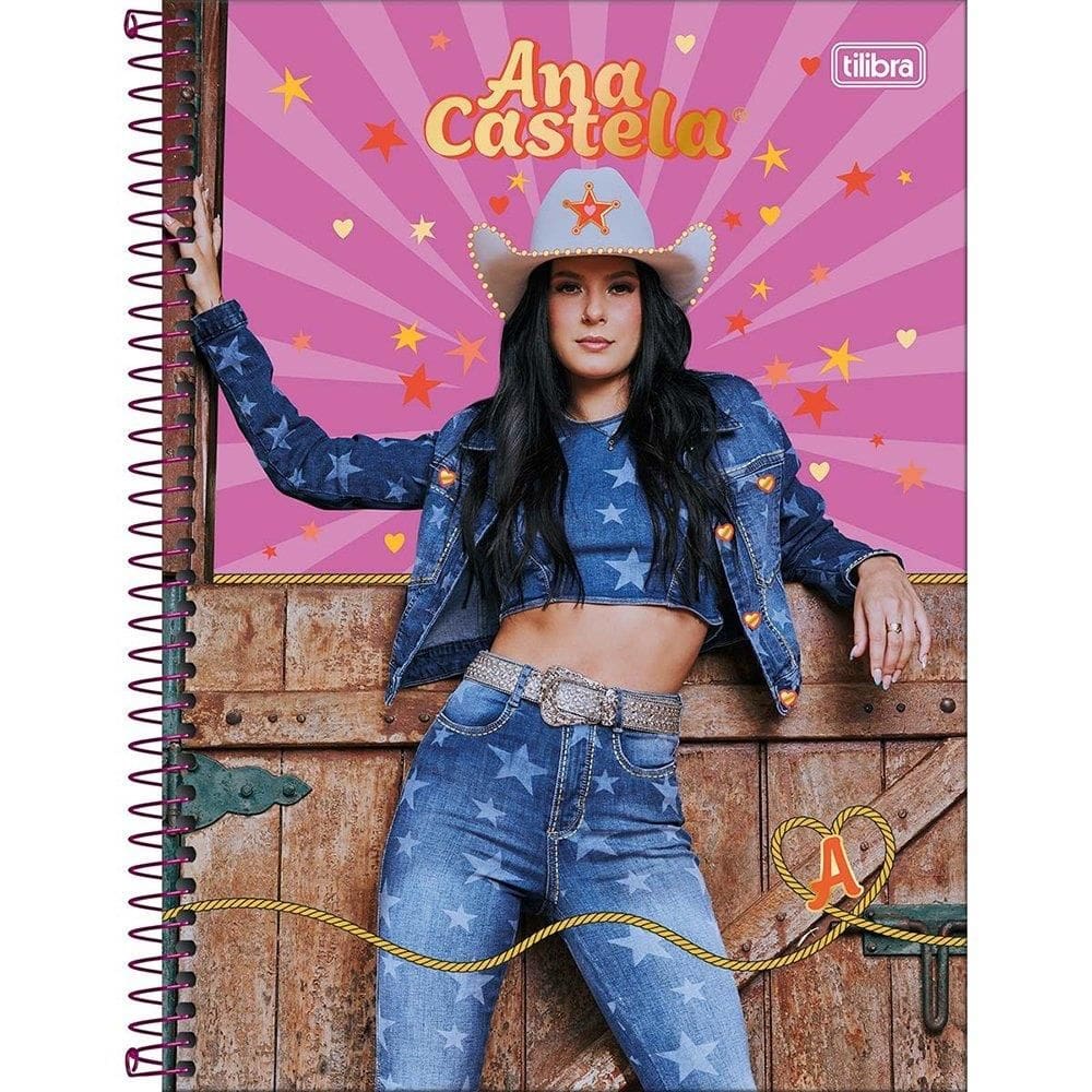 Caderno Espiral Universitário Tilibra Ana Castela Capa Dura| 10 Matérias 160 Folhas - Embalagem com 4 Unidades