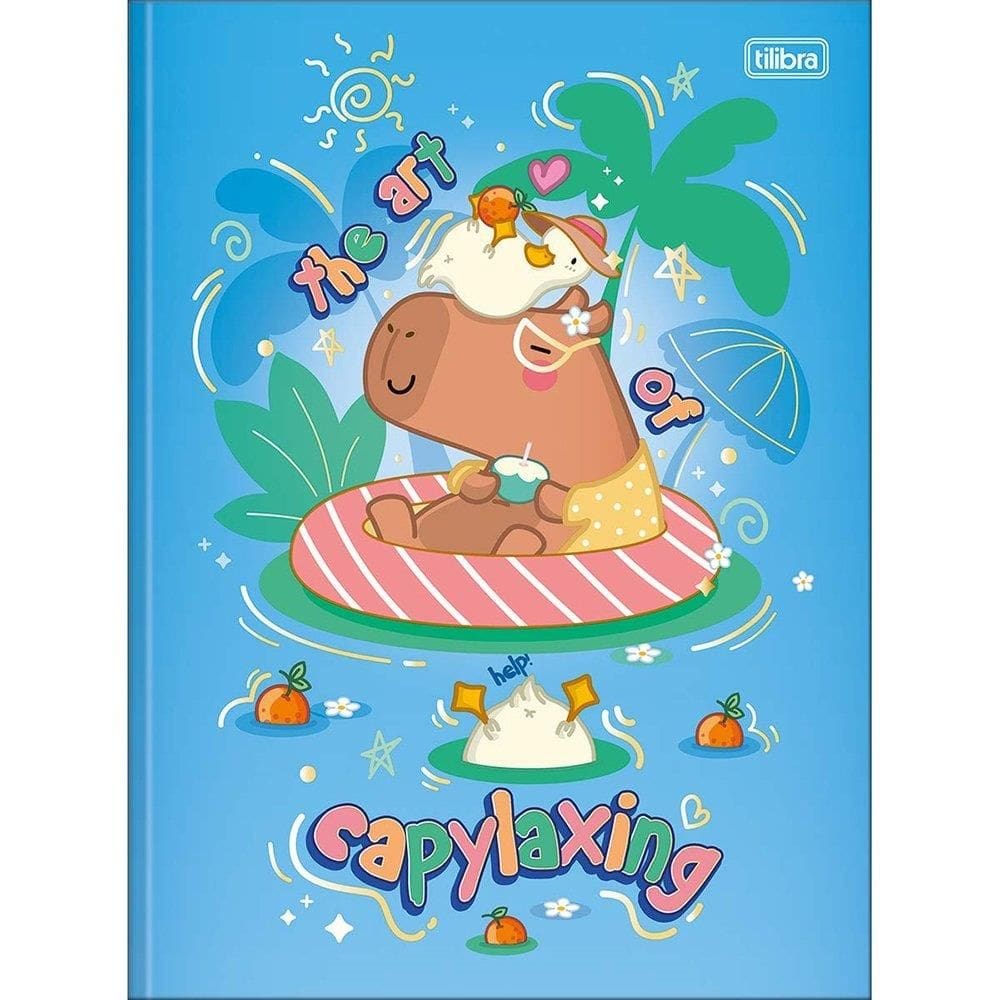 Caderno Costurado Universitário Tilibra Capyclub Capa Dura 80 Folhas - Embalagem com 5 Unidades