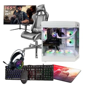 Pc Gamer Completo Ryzen 5 5500 16Gb 3200Mhz (Rtx 4060 8Gb) Ssd 480Gb M.2 600W 80 Plus Monitor 24 165Hz Cadeira Nli88048