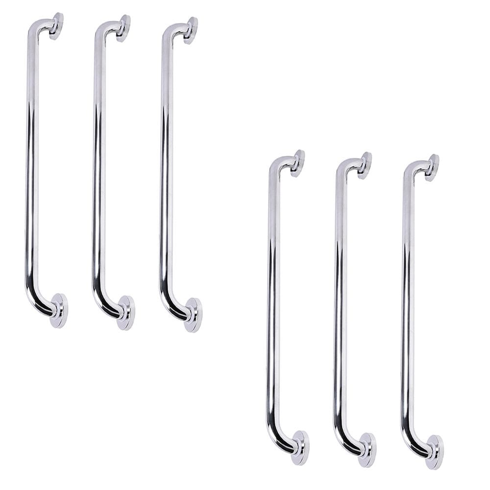 Barra de Apoio 70cm Aço Inox Kit 6 Unidades Idoso Gestante Criança Acessibilidade Banheiro Box Suporte Resistente Segurança Proteçao