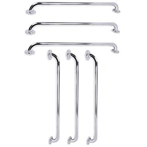 Barra de Apoio 70cm Inox Kit 6 Unidades Idoso Criança Gestante Deficiente Banheiro Box Suporte Corrimao Escada Segurança Acessibilidade