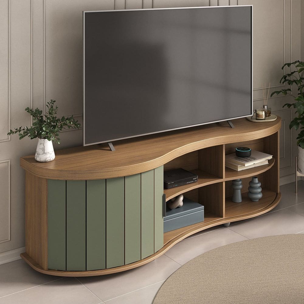 Rack para Sala de Estar Magnum 180,0cm X 55,5cm X 45,0cm Carvalho/ Off White