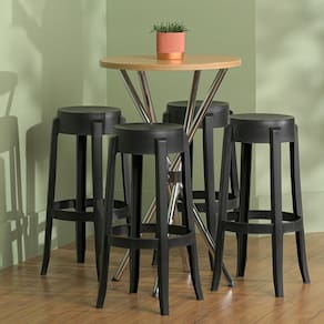 Conjunto 8 Banquetas Shine Plus 74,6 X37,4 X 37,4 Preto