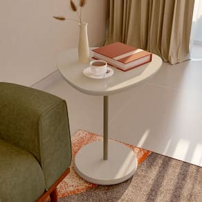 Mesa Apoio Lateral para Sala de Estar Bel Alta Off White