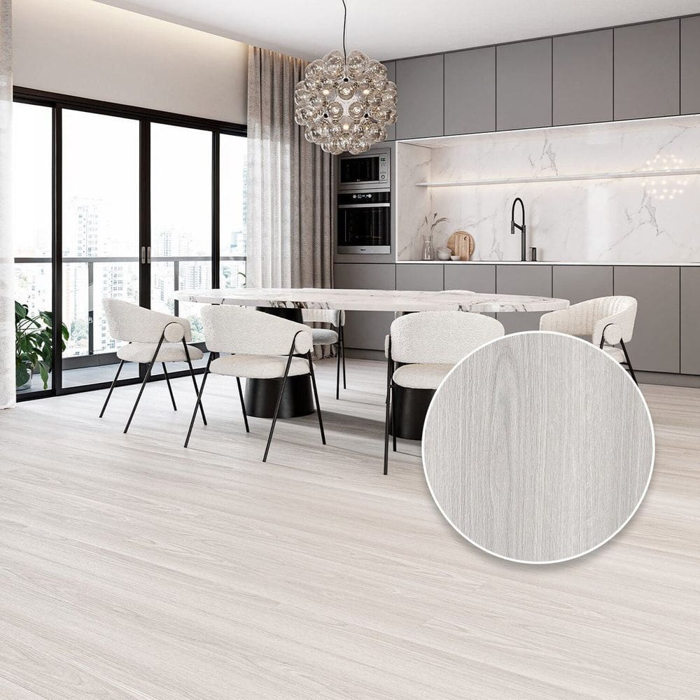 Piso Vinílico Colado 18cmx2mmx1,22m Hibísco Pix Revestimentos - caixa com 4,34m2 - Cinza