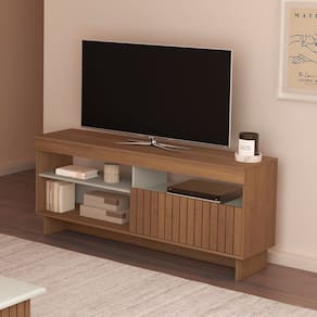 Rack para Sala de Estar City 160,0cm X 70,0cm X 41,5cm Cinamomo/ Off White