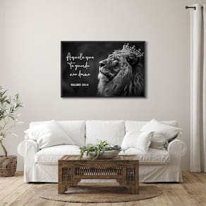 Quadro Decorativo Salmo 121 Aquele que Te Guarda, Não Dorme com 1 Tela de Parede para Sala Quarto Es Preto