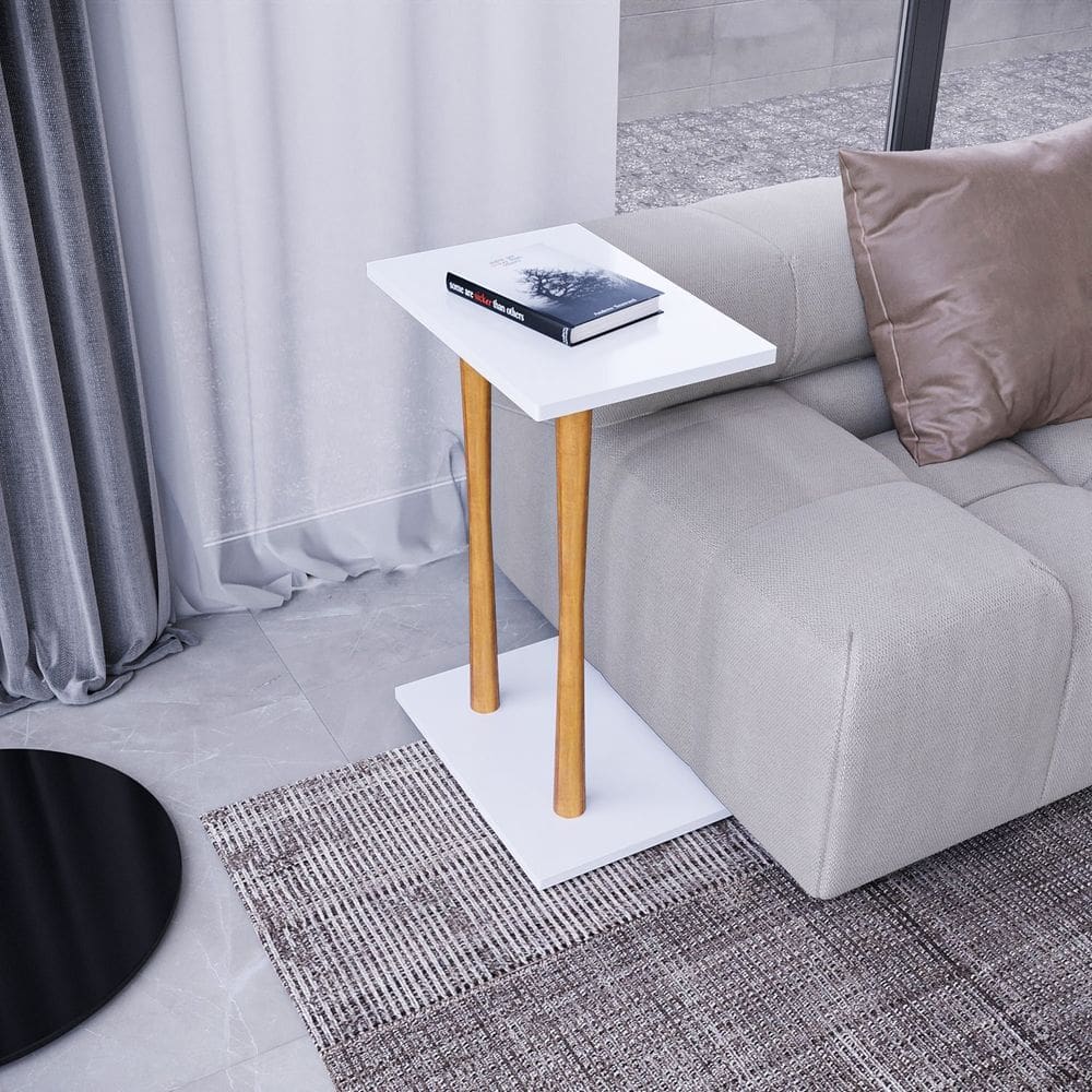 Mesa Lateral Alla 68cm X 45cm X 30cm Branco