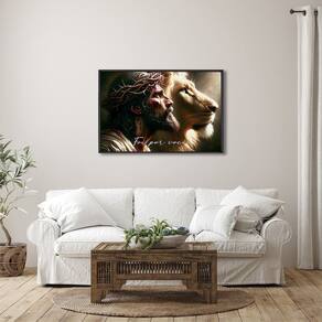 Quadro Decorativo Religioso Jesus Foi Por Você com 1 Tela cm de Parede para Sala Quarto Hall 60cm x Preto