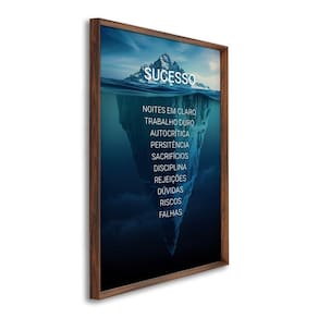 Quadro Decorativo Motivacional Sucesso com 1 Tela Cm ou Cm de Parede para Sala Quarto Hall 60cm X 90 Marrom
