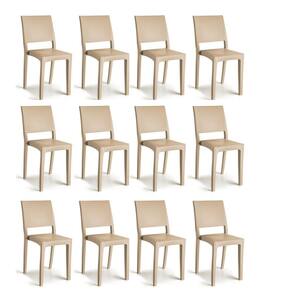 Conjunto 12 Cadeiras Hydra Plus 84,4x53,5x40,6cm Capuccino