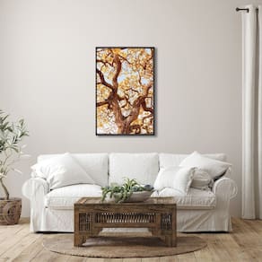Quadro Decorativo Outono Galhos de Árvore com 1 Tela Cm ou Cm de Parede para Escritório Banheiro Hal Preto