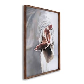 Quadro Decorativo Religioso Mão de Deus Pai com 1 Tela Cm ou Cm de Parede para Sala Quarto Hall 60cm Marrom