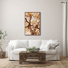 Quadro Decorativo Outono Galhos de Árvore com 1 Tela Cm ou Cm de Parede para Escritório Banheiro Hal Marrom
