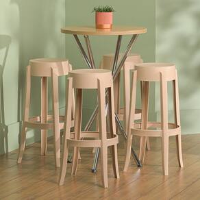 Conjunto 4 Banquetas Shine Plus 74,6cm X 37,4 C,m X 37,4cm Capuccino
