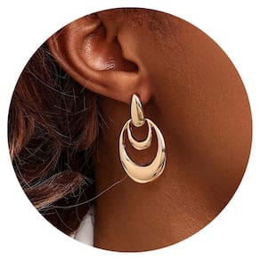 Par de Brincos Feminino Meia Lua Festas Luxo Casamento