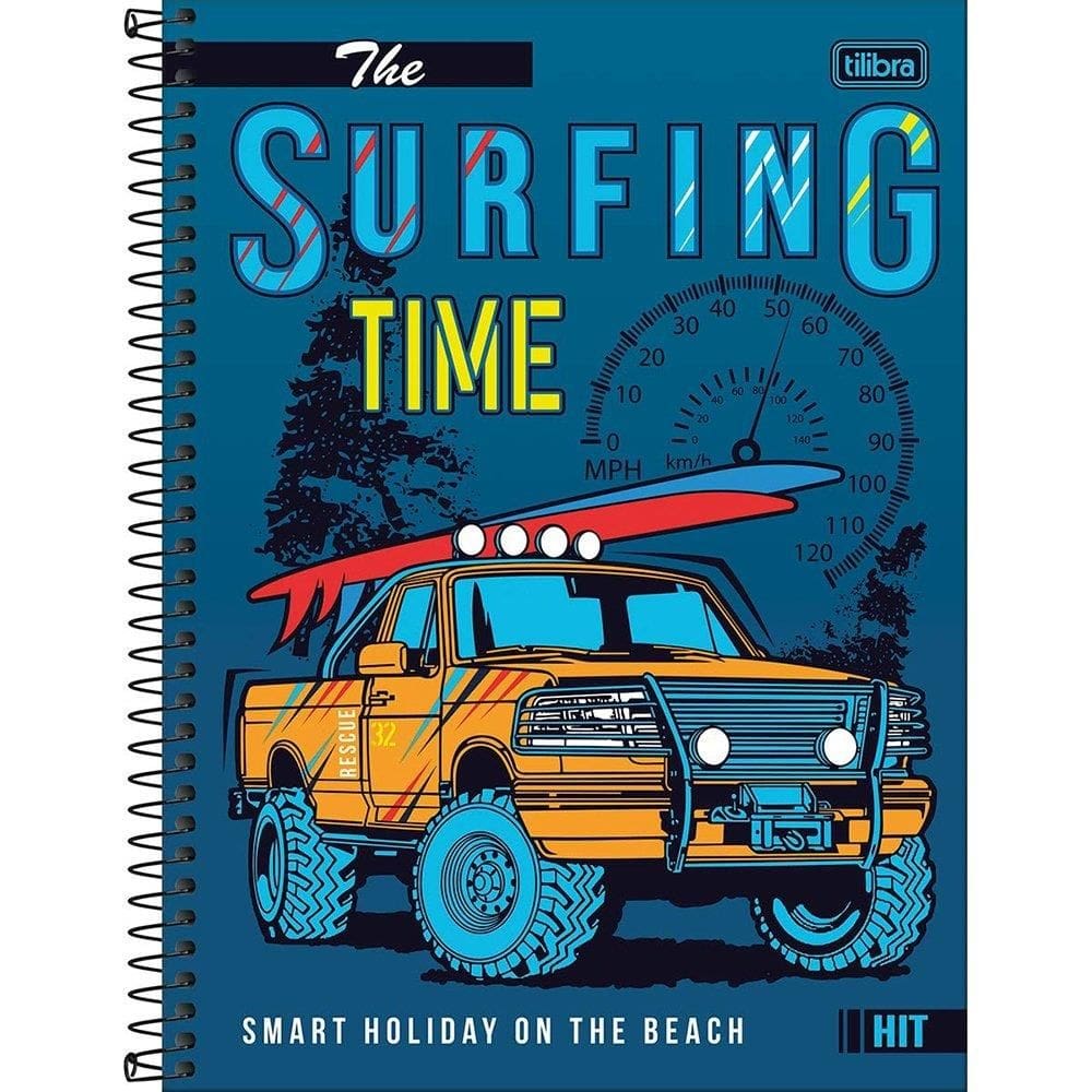 Caderno Espiral Universitário Tilibra Hit Masculino Capa Dura| 10 Matérias 160 Folhas - Embalagem com 4 Unidades