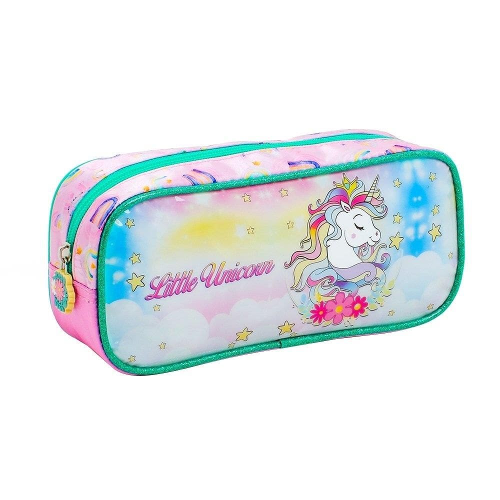 Estojo Infantil Kit Retangular Unicórnio