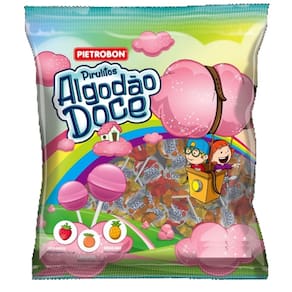 Pirulito Bola Algodao Doce 480Gr 20G Unid 24Unid