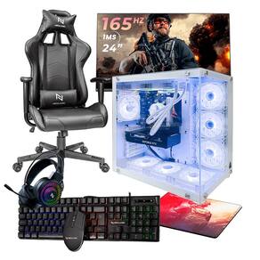 Pc Gamer Completo Ryzen 5 5500 16Gb 3200Mhz Rtx 4060 8Gb Ssd 480Gb M.2 600W 80 Plus Monitor 24 165Hz Cadeira Nli88051