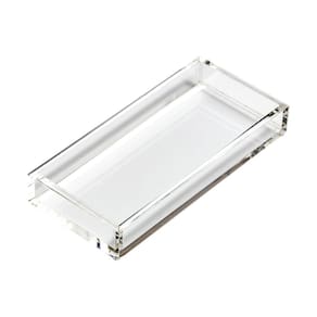 Bandeja de Acrílico Hara Transparente Lisa Baixa 33x33 cm