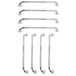Barra de Apoio 70cm Aço Inox Kit 8 Unidades Idoso Gestante Criança Banheiro Box Segurança Proteçao Suporte Resistente Acessibilidade