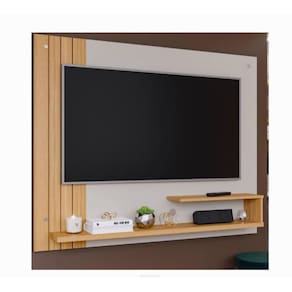 Painel Dunas para TV de até 50 - Off White/Natural - Bege Claro