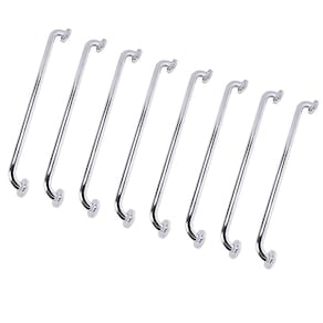 Barra de Apoio 70cm Inox Kit 8 Unidades Gestante Idoso Criança Banheiro Box Suporte Segurança Deficiente Proteçao Resistente Corrimao