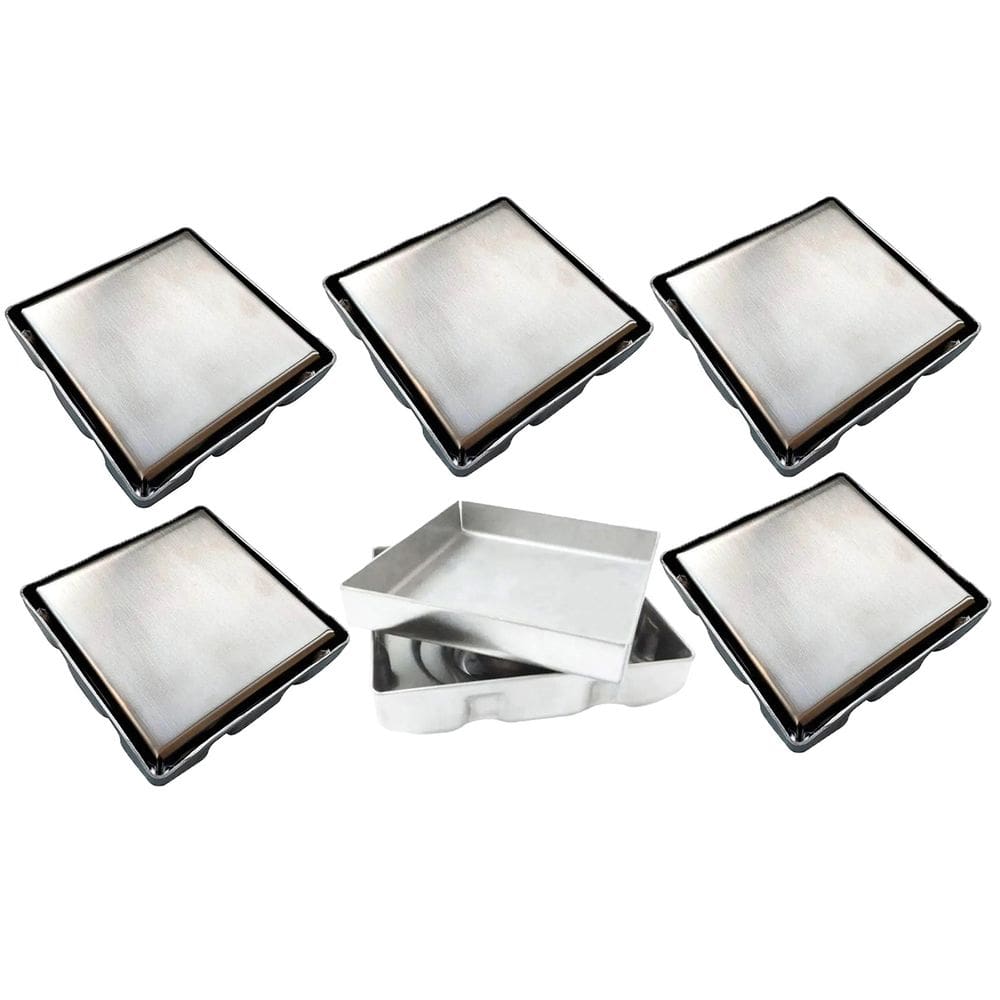 Ralo Oculto Invisivel 15X15 Inox Discreto Kit 6 Uni Banheiro Lavabo Varanda