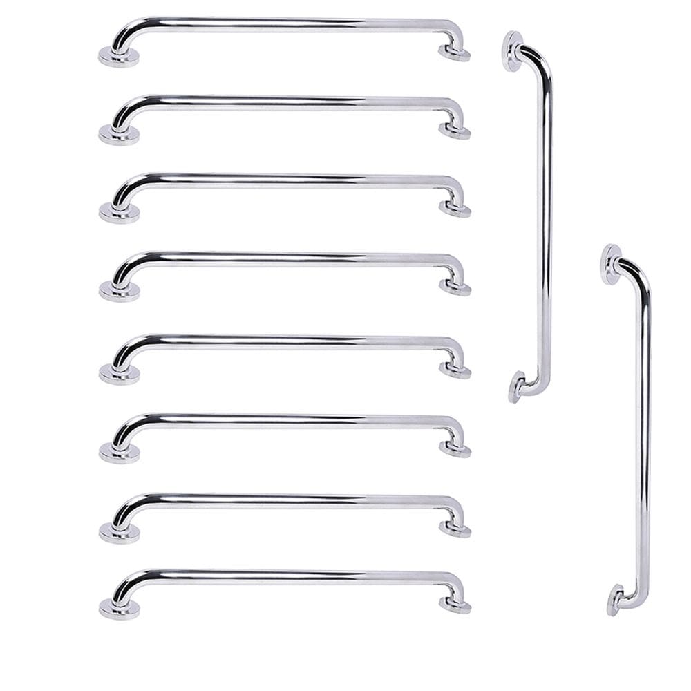 Barra de Apoio 70cm Aço Inox Kit 10 Unidades Idoso Gestante Criança Casa Banheiro Box Suporte Resistente Segurança Proteçao Acessibilidade